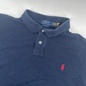 Polo Ralph Lauren Mens XL Classic Fit Navy Blue Short Sleeve Polo Shirt‎